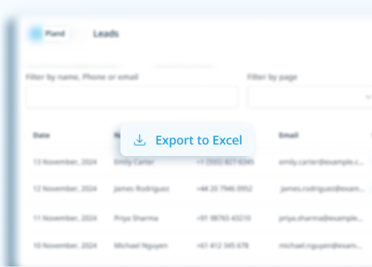 Export and manage leads